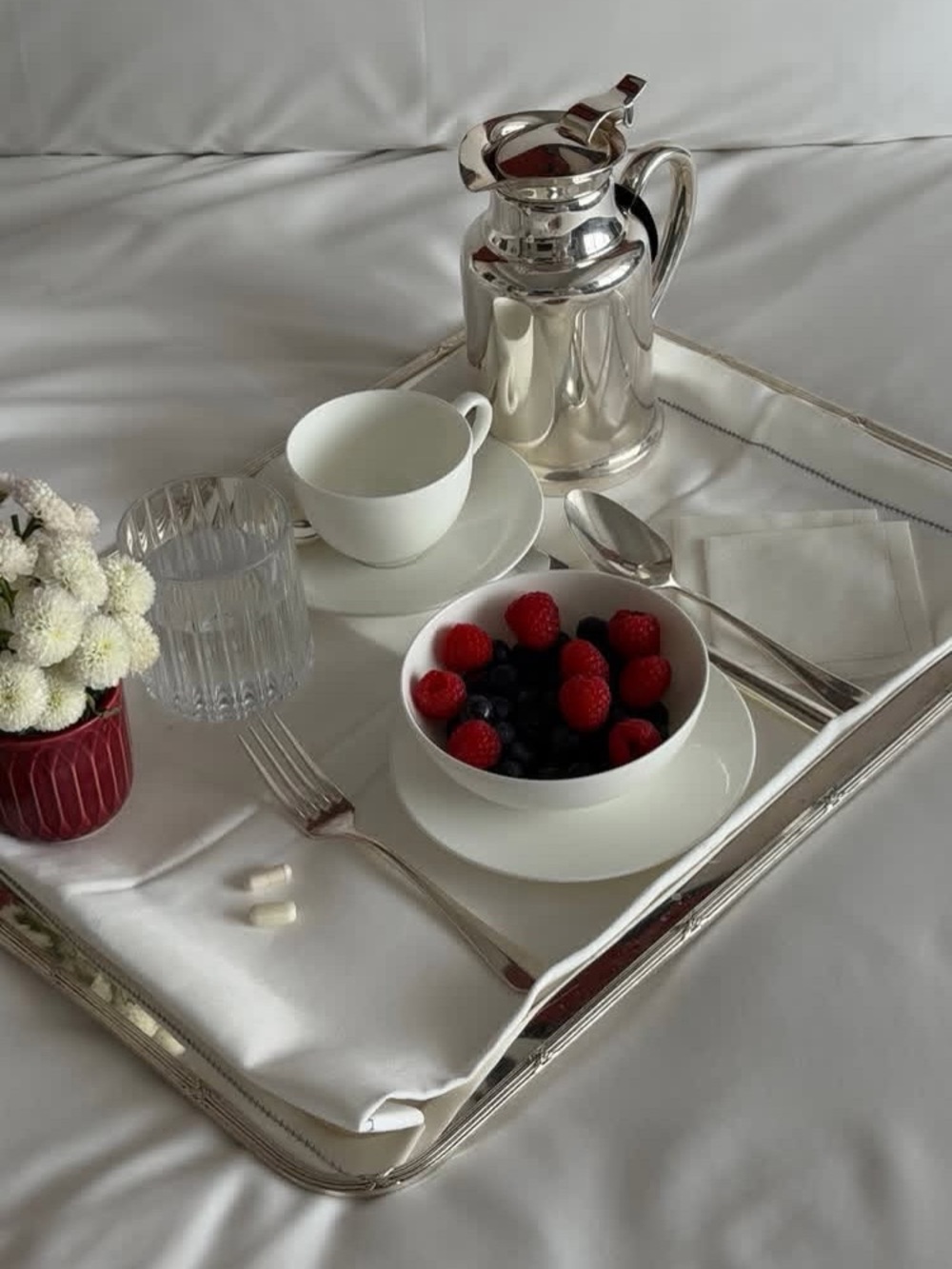 Luxe Hotel-Style Vintage Silver Plated Large Serving Tray